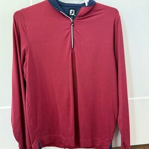 FootJoy Men's Burgundy Quarter-Zip Performance Pullover